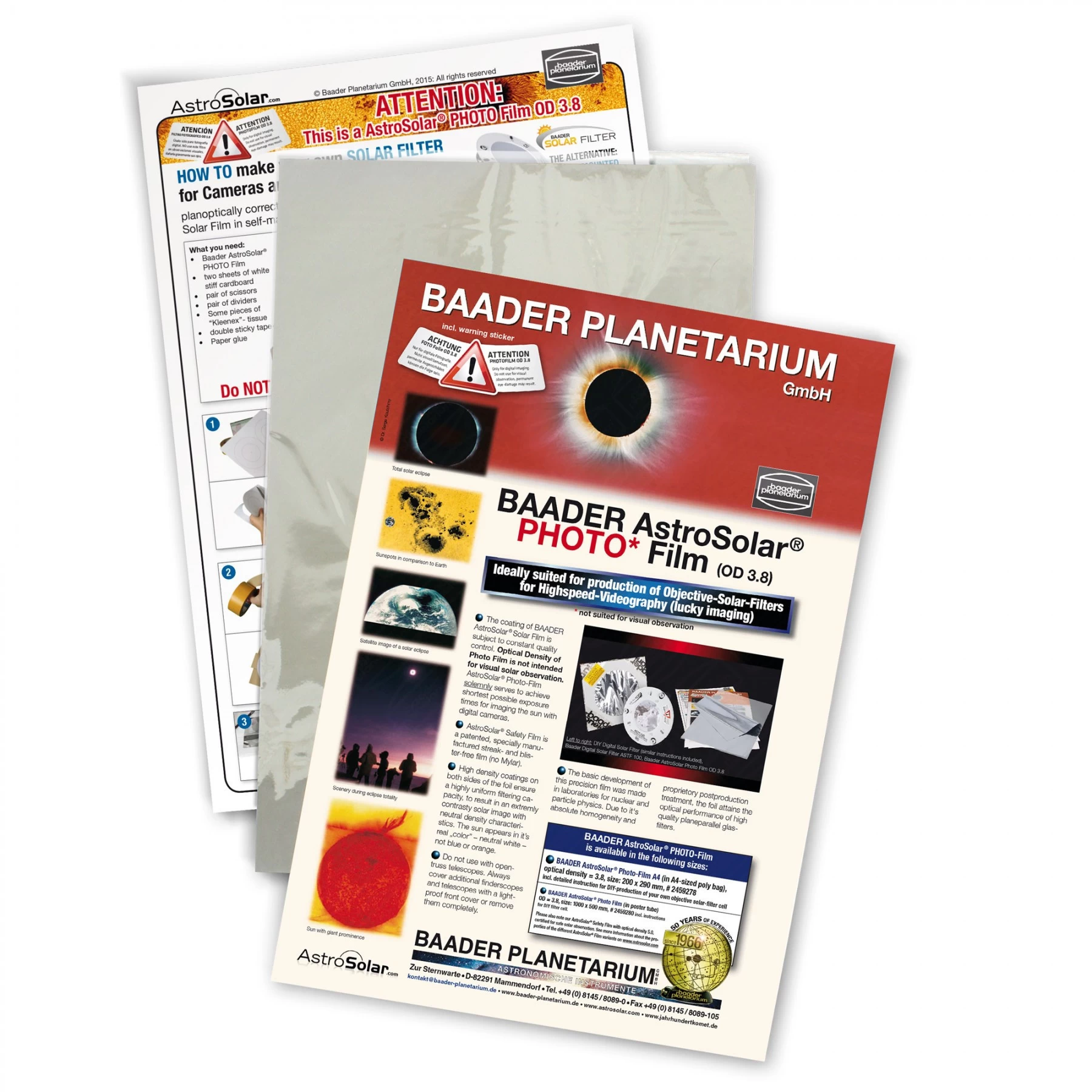 Baader napszűrő fólia ND3.8 (foto) - 10x14 cm Baader napszűrő fólia ND3.8 (foto) - 10x14 cm