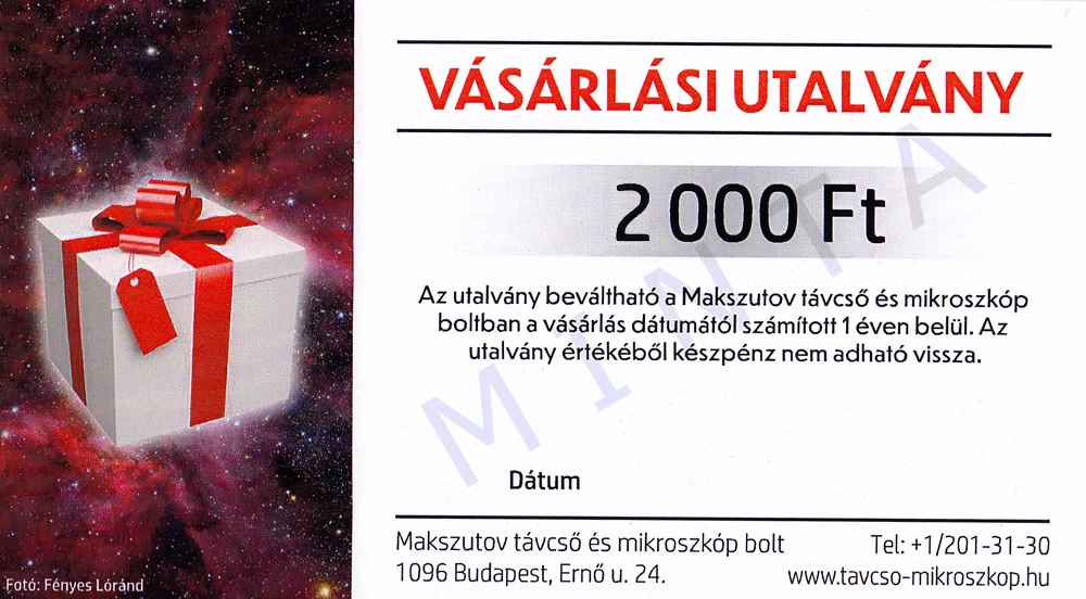 Vásárlási utalvány 2 000 Ft értékben Vásárlási utalvány 2 000 Ft értékben
