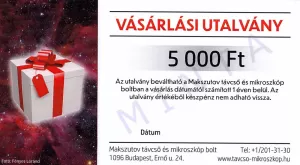 Vásárlási utalvány 5 000 Ft értékben